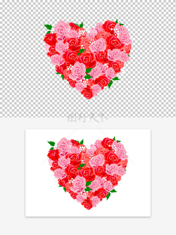 情人節玫瑰花組成的心形