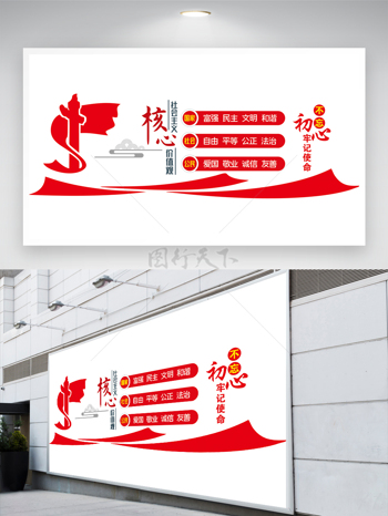 党建文化墙峥嵘岁月红色经典海报展板