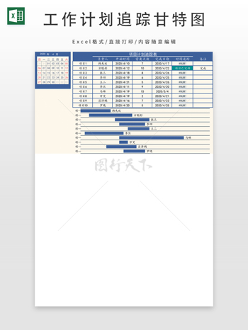 工作计划追踪甘特图