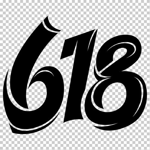 創(chuàng)意黑色字體手繪抽象618免扣藝術(shù)字