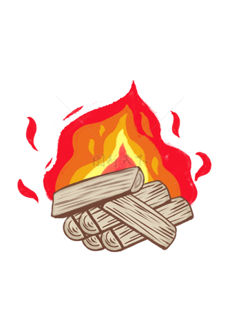 木头篝火火堆