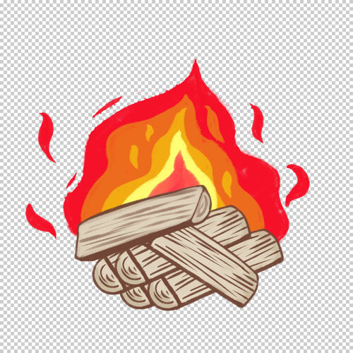 木头篝火火堆