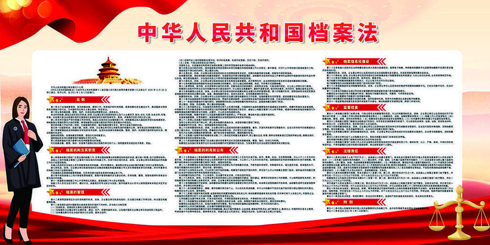 中华人民共和国档案法展板