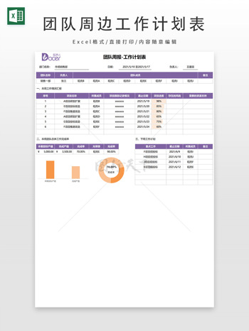 紫色团队周报工作计划表